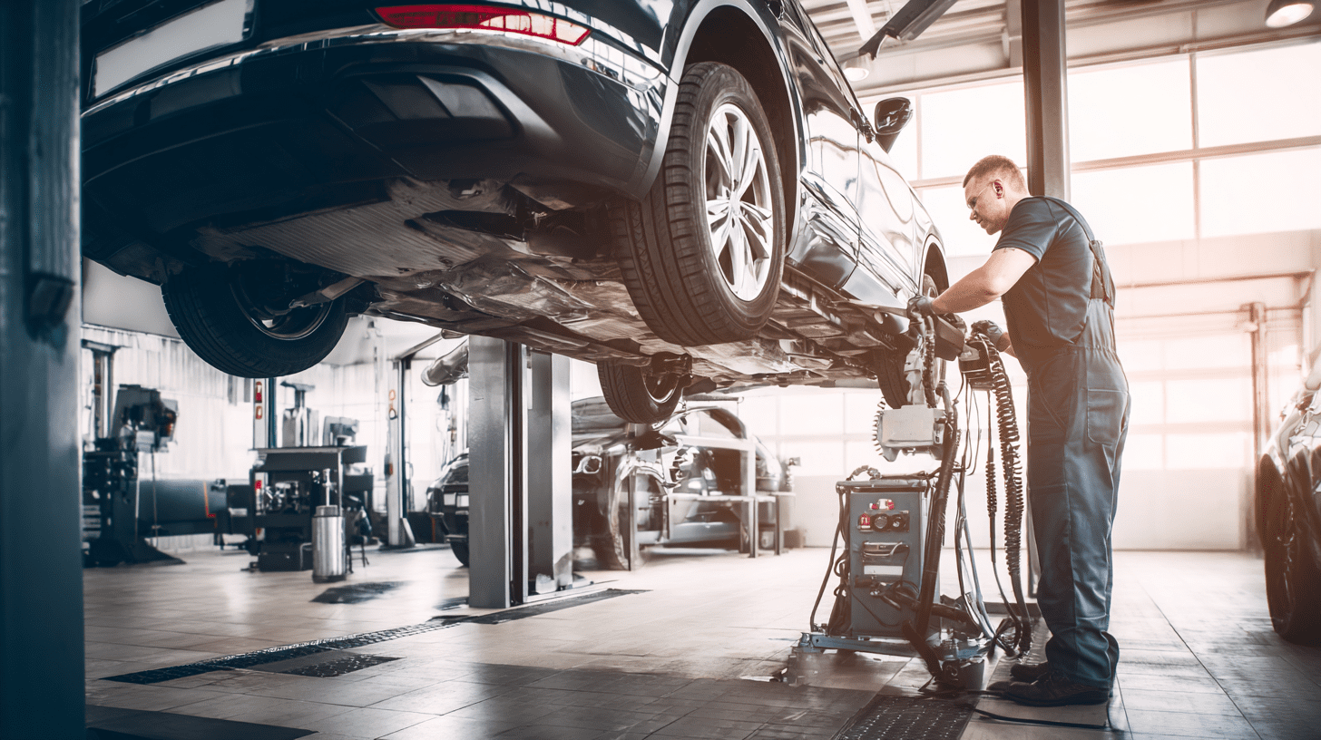 Mechanik w nowoczesnym warsztacie wykonuje dynamiczną wymianę oleju w skrzyni automatycznej, co jest jednym z czynników wpływających na to, ile kosztuje usługa.