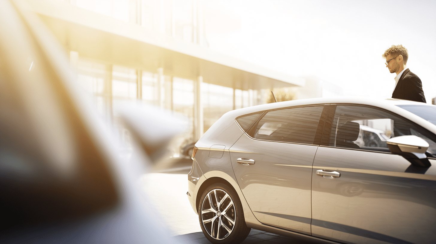 Nowoczesne małe auto miejskie na placu dealerskim reprezentujące najtańsze nowe auta 2025 roku.